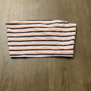 Striped cropped tube top